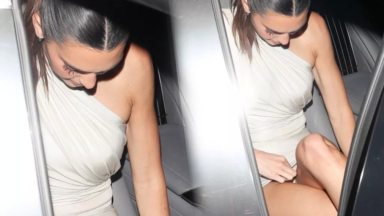 Kendall Jenner'in mini etekle zor anları!