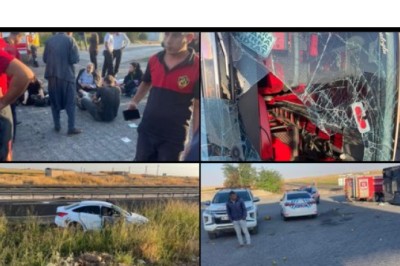 Şanlıurfa-Mardin Karayolu'nda Yolcu Otobüsü ile Otomobil Çarpıştı: 2 Kişi Yaşamını Yitirdi, 25 Kişi Yaralandı